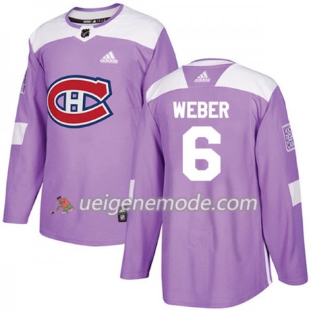 Herren Eishockey Montreal Canadiens Trikot Shea Weber 6 Adidas 2017-2018 Lila Fights Cancer Practice Authentic